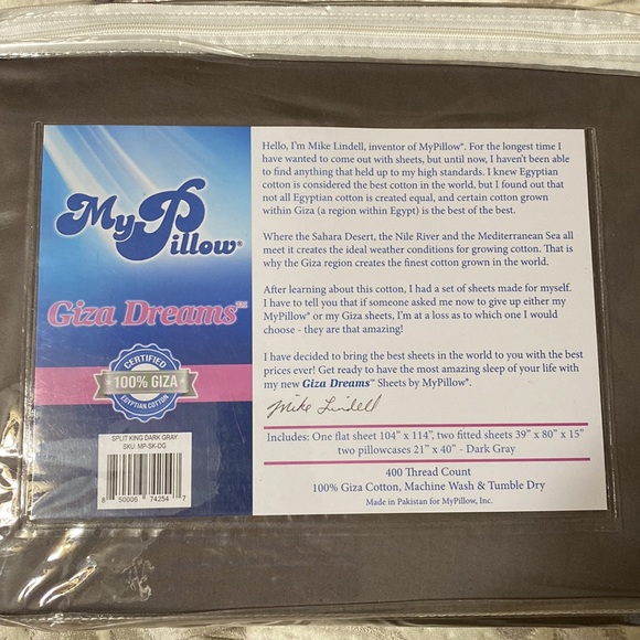 My Pillow Bedding New My Pillow Giza Dreams Split King Sheet Set